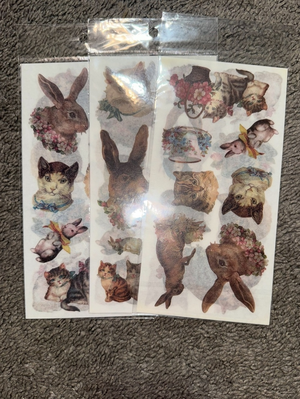 $2 3-piece Cats & Rabbits Sticker Sheets - Picture 4 of 4